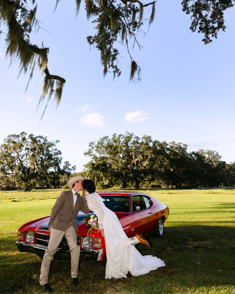 Documentary wedding photography capturing a western fall wedding at The Colonial At Sunset in Central Florida.