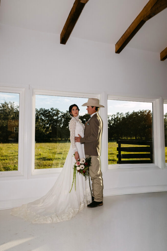 Intimate fall wedding moments captured at The Colonial At Sunset wedding venue in San Antonio, Florida.